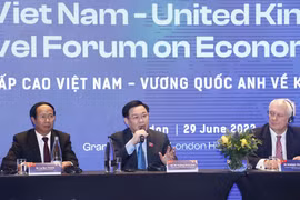 Chủ tịch Quốc hội Vương Đình Huệ dự Diễn đàn cấp cao Việt Nam-Vương quốc Anh về Kinh tế và Thương mại. (Nguồn: Doãn Tấn/TTXVN) 