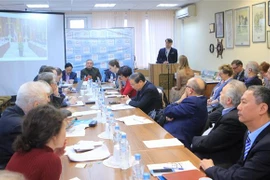 Quang cảnh cuộc hội thảo với chủ đề 70 năm hợp tác Nga-Việt. (Ảnh: Trần Hiếu/TTXVN) 