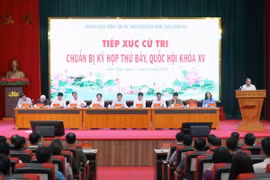 Hội nghị tiếp xúc cử tri huyện Kiến Thụy, chuẩn bị cho Kỳ họp thứ 7, Quốc hội khóa XV. (Ảnh: Hoàng Ngọc/TTXVN)