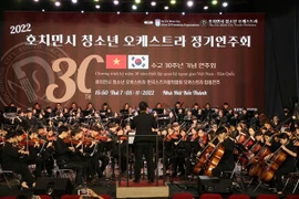 Chương trình hòa nhạc kỷ niệm 30 năm thiết lập quan hệ ngoại giao Việt Nam-Hàn Quốc. (Ảnh: Xuân Khu/TTXVN) 
