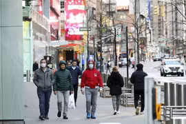 Một tuyến phố ở New York, Mỹ ngày 21/3/2020. (Nguồn: THX/TTXVN) 