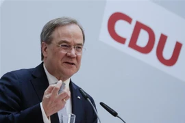 Chủ tịch CDU Armin Laschet phát biểu tại cuộc họp báo ở Berlin, Đức, ngày 12/4/2021. (Nguồn: AFP/TTXVN) 