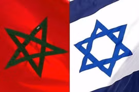 Quốc kỳ Maroc (trái) và Israel (phải). (Nguồn: AFP/TTXVN) 