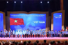 Đội chủ nhà Việt Nam dự thi Olympic Toán học và Khoa học quốc tế lần thứ 16 - IMSO 2019. (Ảnh: Thanh Tùng/TTXVN) 