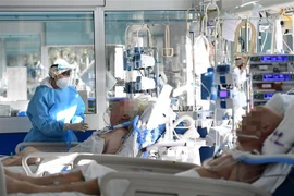 Bệnh nhân COVID-19 được điều trị tại bệnh viện ở Cremona, Italy. (Ảnh: AFP/TTXVN)