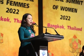 Phó Chủ tịch nước Võ Thị Ánh Xuân phát biểu tại Lễ Khai mạc Hội nghị Thượng đỉnh Phụ nữ Toàn cầu năm 2022. (Ảnh: Ngọc Quang/TTXVN) 