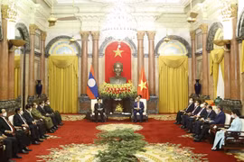 [Photo] Chủ tịch nước Nguyễn Xuân Phúc tiếp Thủ tướng Lào
