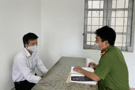 Ông Nguyễn Thanh Tùng tại cơ quan điều tra. (Ảnh: TTXVN phát) 