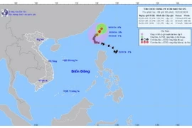 Đến 7 giờ ngày 4/10, bão di chuyển theo hướng Đông Bắc với tốc độ khoảng 5km/h và suy yếu dần thành một vùng áp thấp trên khu vực đảo Đài Loan (Trung Quốc), gió dưới cấp 6. (Nguồn: Trung tâm Dự báo Khí tượng Thủy văn Quốc gia)