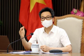Phó Thủ tướng Vũ Đức Đam gặp gỡ các doanh nghiệp đóng góp ý kiến cho chiến lược vaccine phòng COVID-19. (Ảnh: Phạm Kiên/TTXVN) 
