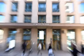 Một tòa nhà của Credit Suisse tại Geneva, Thụy Sĩ, ngày 4/4/2023. (Ảnh: THX/TTXVN)