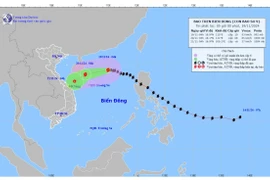 Vị trí và hướng đi của cơn bão số 9. (Nguồn: Trung tâm Dự báo Khí tượng Thủy văn Quốc gia)