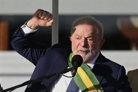 Tân Tổng thống Brazil Luiz Inacio Lula da Silva tại lễ nhậm chức ở Brasilia ngày 1/1/2023. (Ảnh: AFP/TTXVN) 