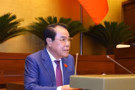Trưởng Ban Dân nguyện thuộc Ủy ban Thường vụ Quốc hội Dương Thanh Bình trình bày Báo cáo Kết quả Giám sát việc Giải quyết Kiến nghị của Cử tri gửi đến Kỳ họp thứ 5, Quốc hội khóa XV. (Ảnh: Văn Điệp/TTXVN)