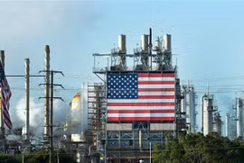Cơ sở lọc dầu Wilmington của Mỹ ở Los Angeles, California, ngày 21/4/2020. (Nguồn: AFP/TTXVN) 