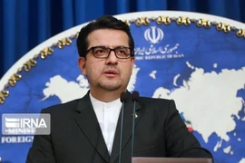Người phát ngôn Bộ Ngoại giao Iran Abbas Mousavi tại cuộc họp báo ở Tehran. (Nguồn: IRNA/TTXVN) 