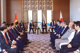 Chủ tịch nước Võ Văn Thưởng tiếp Ban lãnh đạo Liên minh Nghị sỹ Hữu nghị Nhật Bản-Việt Nam. (Ảnh: Thống Nhất/TTXVN)