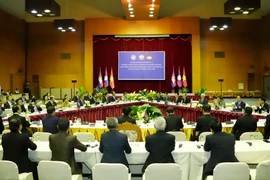 Hội nghị Chủ tịch Mặt trận 3 nước Campuchia-Lào-Việt Nam lần thứ 5. (Ảnh: Phạm Kiên/TTXVN)