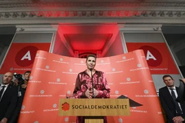 Thủ tướng Đan Mạch Mette Frederiksen phát biểu tại Copenhagen, Đan Mạch, ngày 2/11/2022. (Ảnh: AFP/TTXVN) 