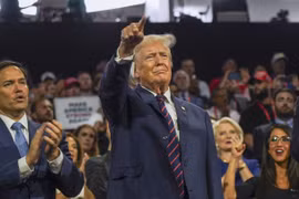 Cựu Tổng thống Mỹ Donald Trump tại Đại hội toàn quốc của đảng Cộng hòa ở Milwaukee, bang Wisconsin, ngày 17/7/2024. (Ảnh: THX/TTXVN)