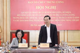 Ông Võ Văn Thưởng, Ủy viên Bộ Chính trị, Thường trực Ban Bí thư, phát biểu chỉ đạo hội nghị. (Ảnh: Phương Hoa/TTXVN)