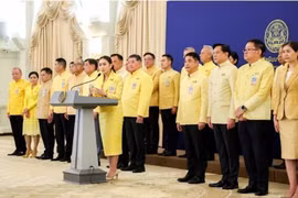 Tân Thủ tướng Thái Lan Paetongtarn Shinawatra trong cuộc họp báo sau phiên họp nội các đặc biệt tại Bangkok, ngày 7/9/2024. (Ảnh: REUTERS/TTXVN)