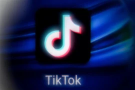 Biểu tượng của mạng xã hội TikTok trên màn hình máy tính bảng. (Ảnh: AFP/TTXVN) 