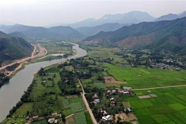 Một góc huyện Hòa Vang nhìn từ trên cao. (Ảnh: Trần Lê Lâm/TTXVN) 