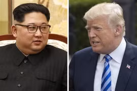 Tổng thống Mỹ Donald Trump (phải) và nhà lãnh đạo Triều Tiên Kim Jong-un. (Nguồn: EPA/TTXVN) 