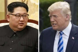 Tổng thống Mỹ Donald Trump (phải) và nhà lãnh đạo Triều Tiên Kim Jong-un. (Nguồn: EPA/TTXVN) 