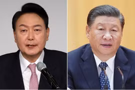 Tổng thống Hàn Quốc Yoon Suk-yeol (trái) và Chủ tịch Trung Quốc Tập Cận Bình. (Nguồn: Yonhap)