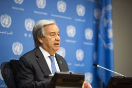 Tổng thư ký Liên hợp quốc Antonio Guterres phát biểu tại cuộc họp báo ở New York, Mỹ ngày 29/9/2020. (Nguồn: THX/TTXVN) 