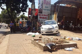 Hiện trường vụ tai nạn. (Ảnh: Hưng Thịnh/TTXVN) 