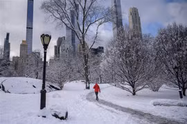 Tuyết phủ trắng tại New York, Mỹ, ngày 7/1/2022. (Ảnh minh họa: AFP/TTXVN) 
