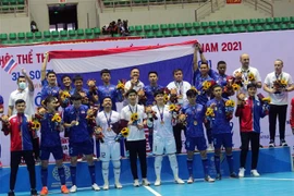 Đội tuyển futsal nam Thái Lan 5 lần liên tiếp đoạt huy chương Vàng tại các kỳ SEA Games. (Ảnh: Đại Nghĩa/TTXVN) 