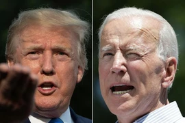 Tổng thống Mỹ Donald Trump (trái) và ứng viên tranh cử Tổng thống của đảng Dân chủ, cựu Phó Tổng thống Joe Biden. (Nguồn: AFP/TTXVN) 