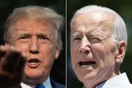 Tổng thống Mỹ Donald Trump (trái) và ứng viên tranh cử Tổng thống của đảng Dân chủ, cựu Phó Tổng thống Joe Biden. (Nguồn: AFP/TTXVN) 