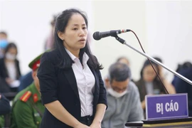 Bị cáo Lê Thị Vân Anh (sinh năm 1984) khai báo tại tòa. (Ảnh: Doãn Tấn/TTXVN) 