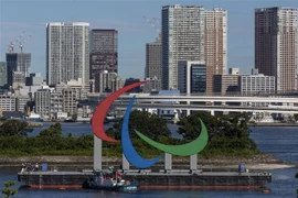Biểu tượng của Paralympic Tokyo 2020 tại quận Odaiba, Tokyo (Nhật Bản) ngày 20/8/2021. (Ảnh: THX/TTXVN) 