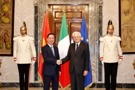 Chủ tịch nước Võ Văn Thưởng gặp Tổng thống Italy Sergio Mattarella trong chuyến thăm cấp Nhà nước tới Cộng hòa Italy hồi tháng 7/2023. (Ảnh: Thống Nhất/TTXVN)