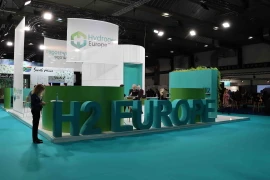 Toàn cảnh triển lãm Hydrogen trong khuôn khổ Tuần lễ Hydrogen châu Âu tháng 11/2023. (Ảnh: Hương Giang/TTXVN)