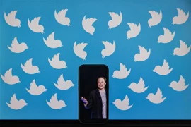 Hình ảnh tỷ phú Elon Musk và biểu tượng mạng xã hội Twitter. (Ảnh: AFP/TTXVN)