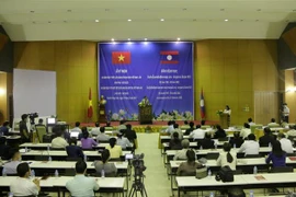 Quang cảnh buổi nói chuyện về quan hệ Lào-Việt. (Ảnh: Phạm Kiên/TTXVN) 