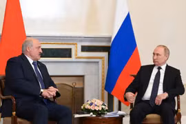 Tổng thống Nga Vladimir Putin và người đồng cấp Belarus Alexander Lukasenko. (Nguồn: Sputnik) 