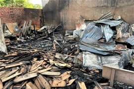 Hiện trường một vụ hỏa hoạn. (Ảnh: Thanh Sang/TTXVN) 