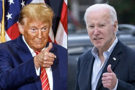 Tổng thống Mỹ Joe Biden (phải) và cựu Tổng thống Donald Trump. (Ảnh: AFP/TTXVN)