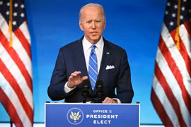 Tân Tổng thống Mỹ Joe Biden phát biểu tại Wilmington, Delaware, ngày 14/1/2021. (Nguồn: AFP/TTXVN) 
