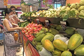 Mua sắm hàng hóa tại Siêu thị Aeon Long Biên, Hà Nội. (Ảnh: Trần Việt/TTXVN) 