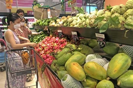Mua sắm hàng hóa tại Siêu thị Aeon Long Biên, Hà Nội. (Ảnh: Trần Việt/TTXVN) 