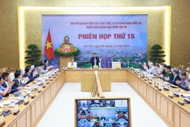 Thủ tướng Phạm Minh Chính chủ trì Phiên họp thứ 15 BCĐ dự án trọng điểm ngành giao thông. Ảnh: Dương Giang-TTXVN